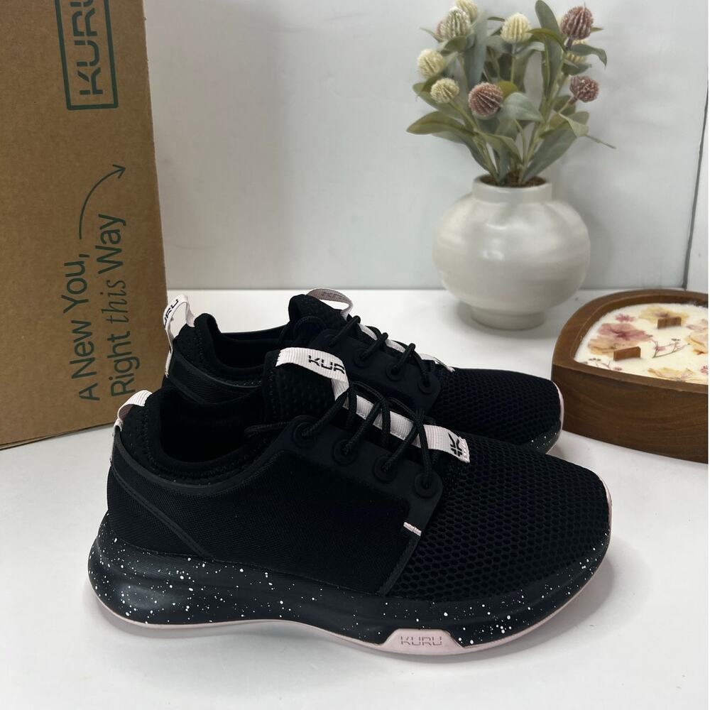 Kuru Atom Walking Comfort Sneaker Jet Black/Misty Lilac Women 5.5M NWB